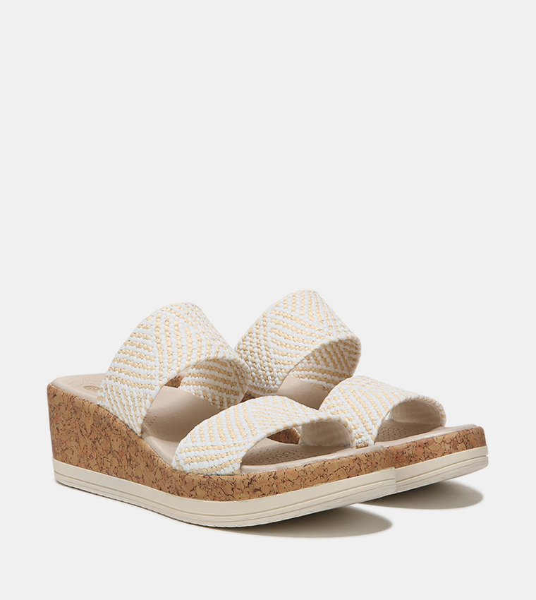 Buy Bzees RESORTT Patterned Strap Platform Sandals In White