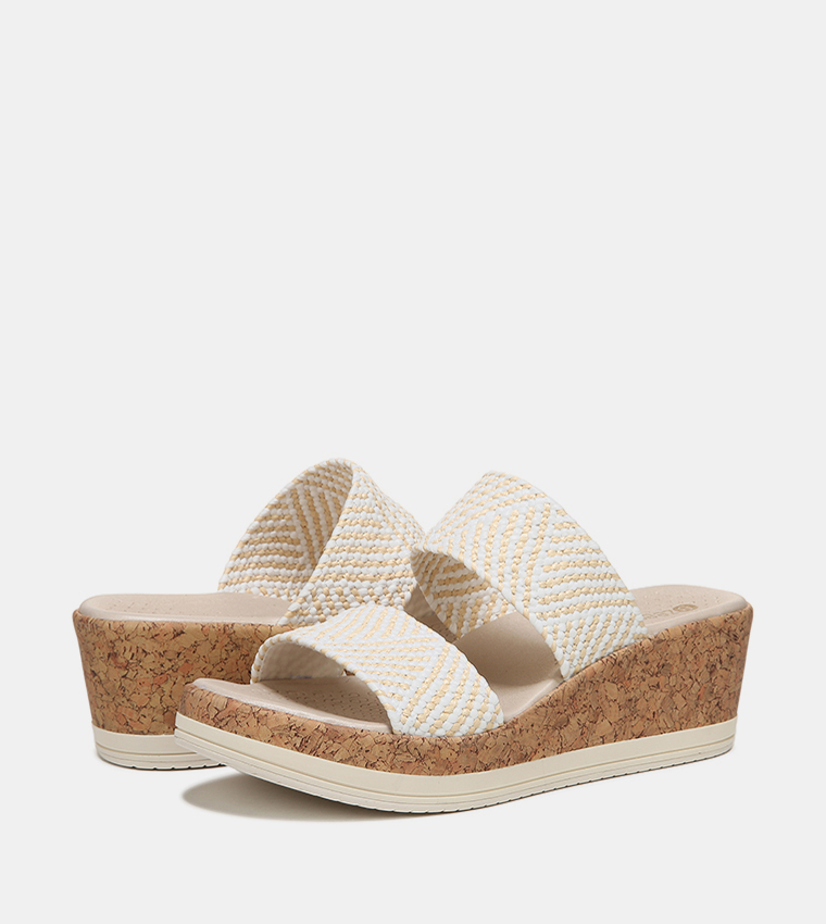 Buy Bzees RESORTT Patterned Strap Platform Sandals In White