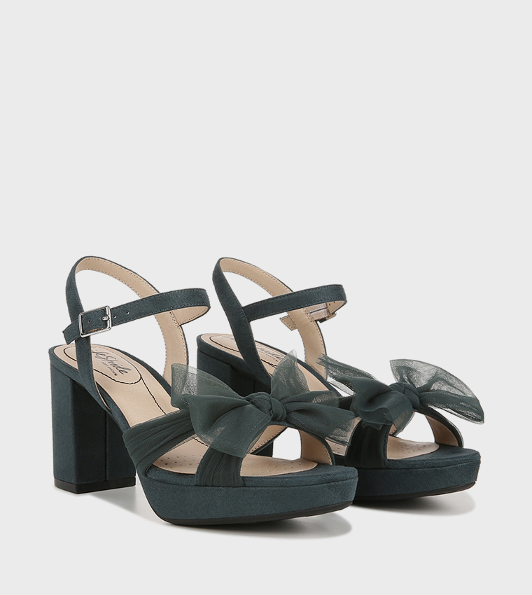 LAST DANCE Bow Detail Block Heel Sandals
