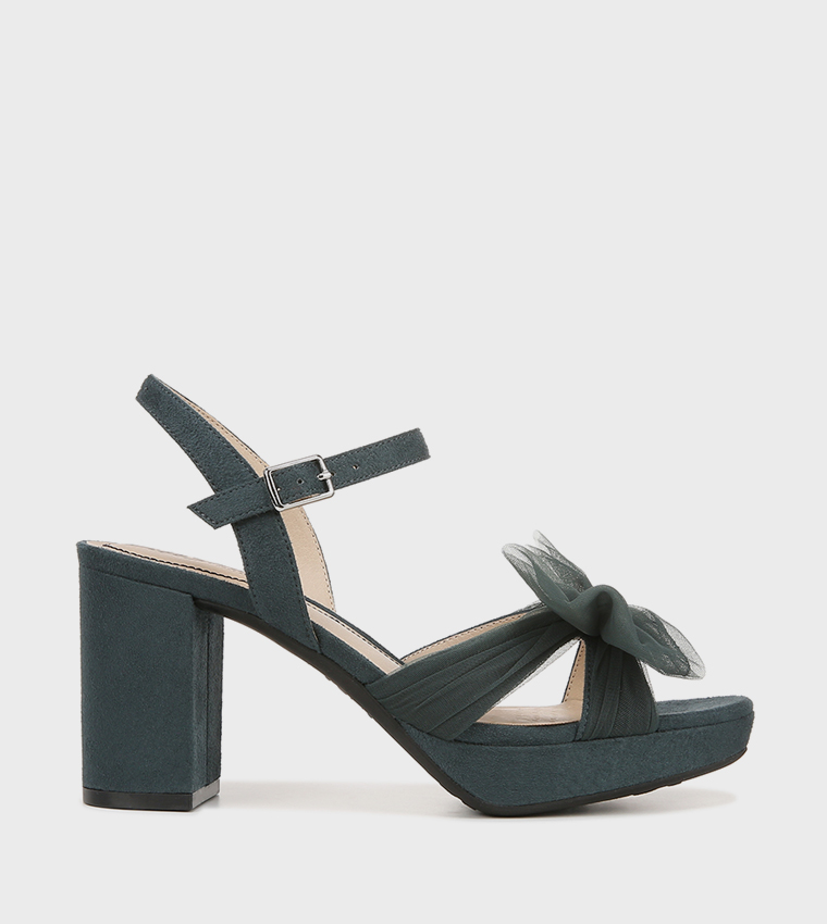 LAST DANCE Bow Detail Block Heel Sandals