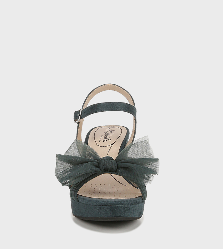 LAST DANCE Bow Detail Block Heel Sandals