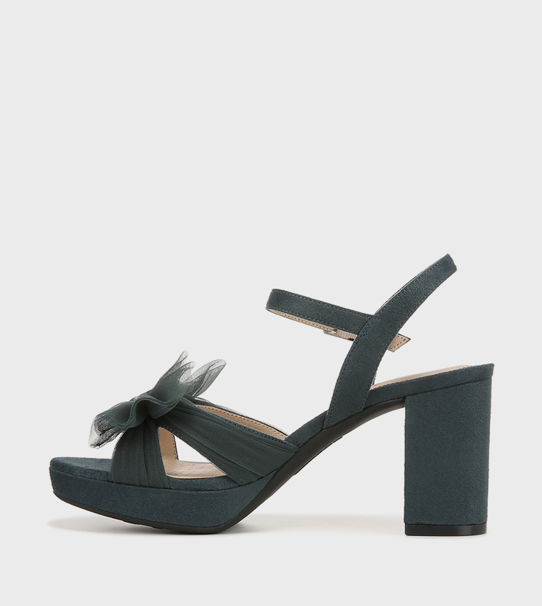 LAST DANCE Bow Detail Block Heel Sandals