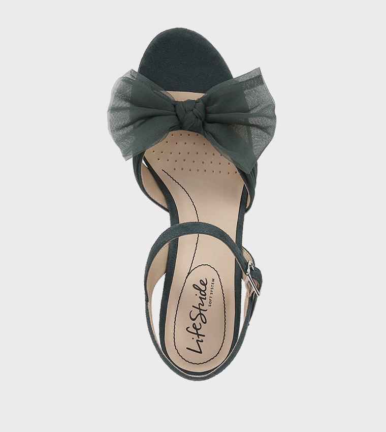 LAST DANCE Bow Detail Block Heel Sandals