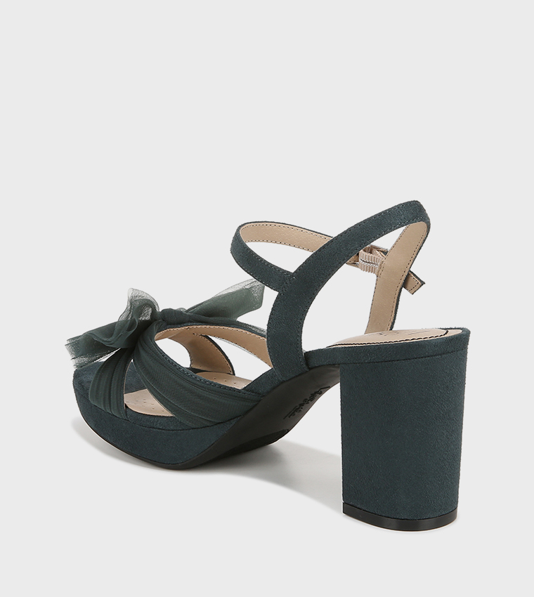 LAST DANCE Bow Detail Block Heel Sandals