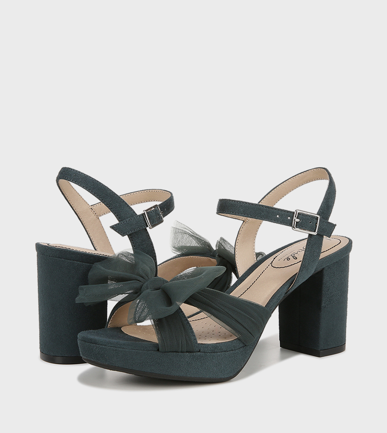 LAST DANCE Bow Detail Block Heel Sandals