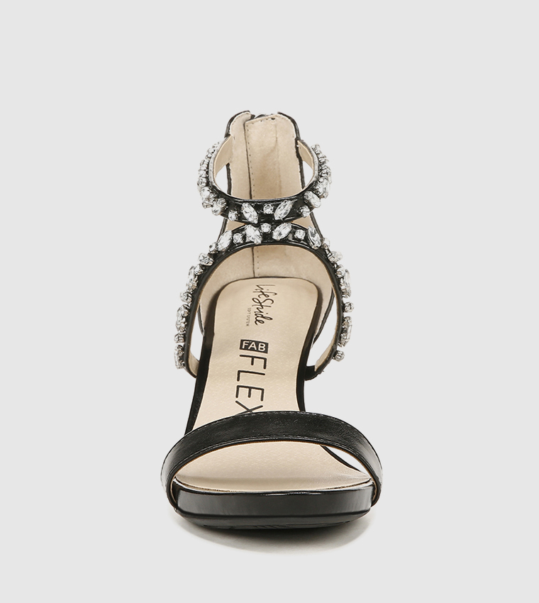 MEMORIESS Embellished Open-Toe Heel Sandals