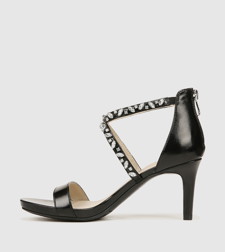 MEMORIESS Embellished Open-Toe Heel Sandals