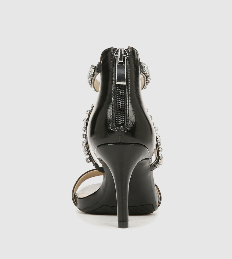 MEMORIESS Embellished Open-Toe Heel Sandals