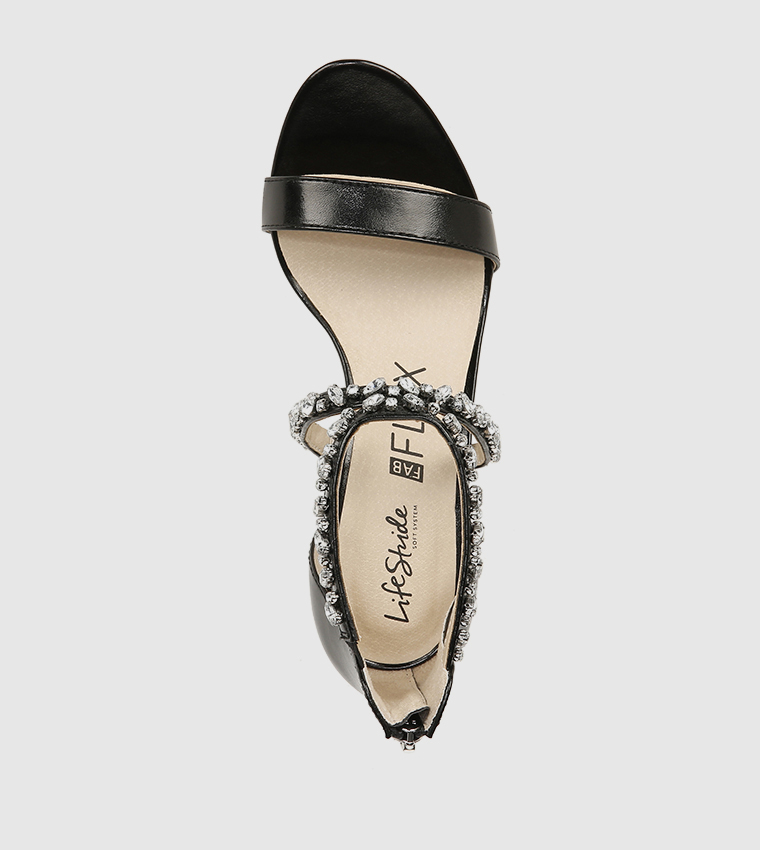 MEMORIESS Embellished Open-Toe Heel Sandals
