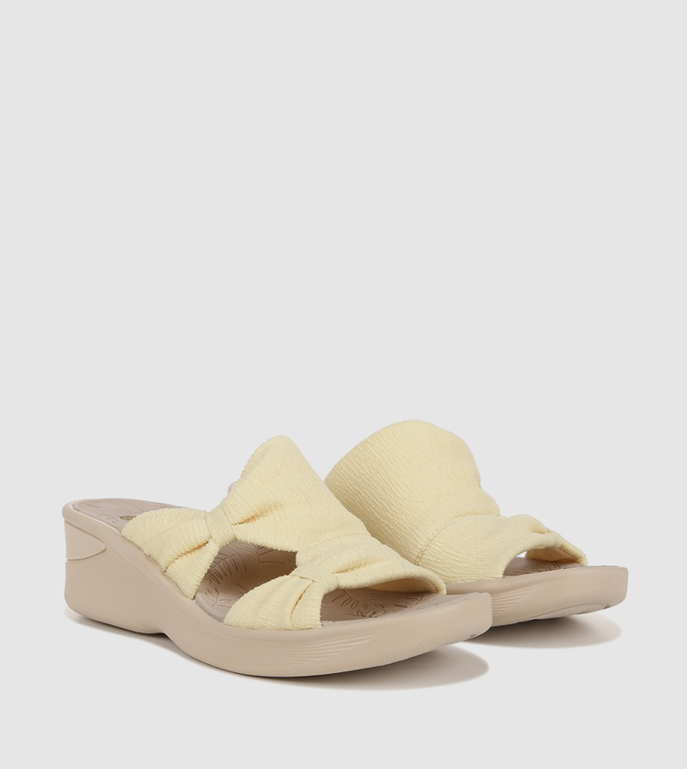 SMILE MORE Bow Strap Wedge Sandals