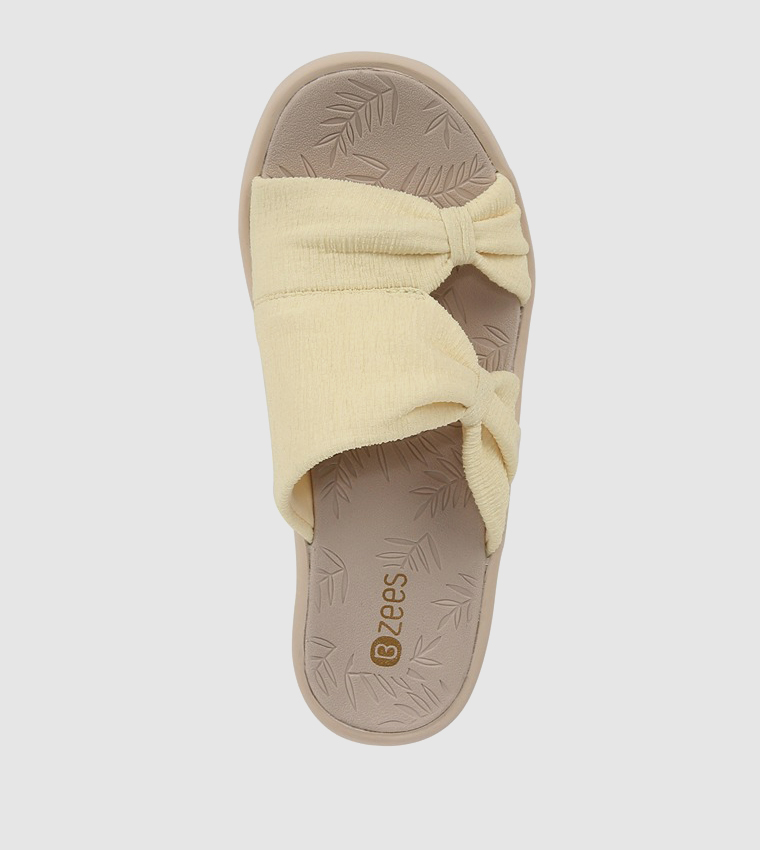 SMILE MORE Bow Strap Wedge Sandals