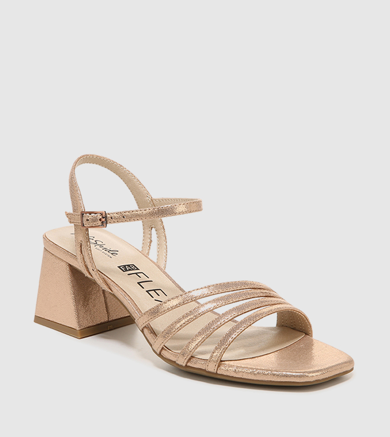 Buy CATWALK Bronze Womens Metallic Ankle Strap Sandals | Shoppers Stop