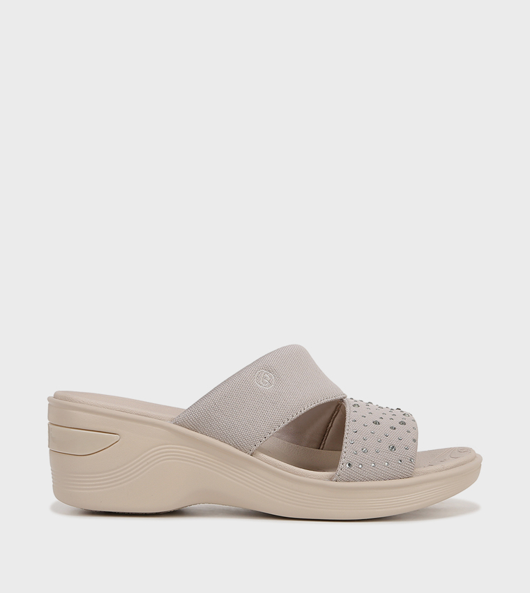 NADYNASTYBRIGH Embellished Open Toe Wedge Sandals