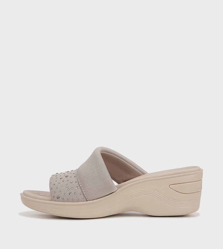 NADYNASTYBRIGH Embellished Open Toe Wedge Sandals