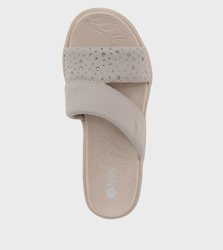 NADYNASTYBRIGH Embellished Open Toe Wedge Sandals