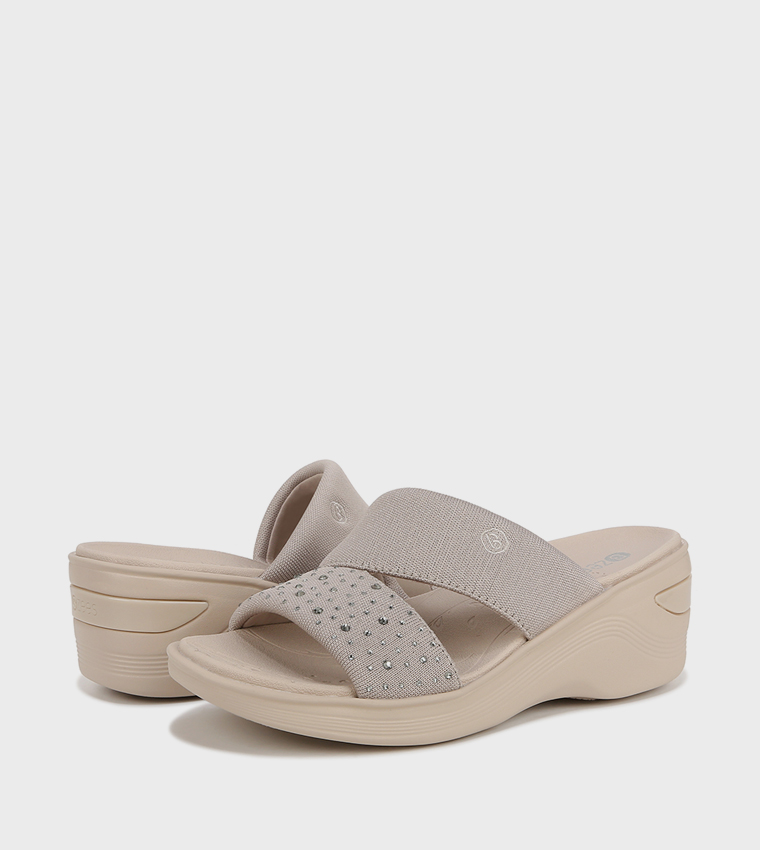 NADYNASTYBRIGH Embellished Open Toe Wedge Sandals