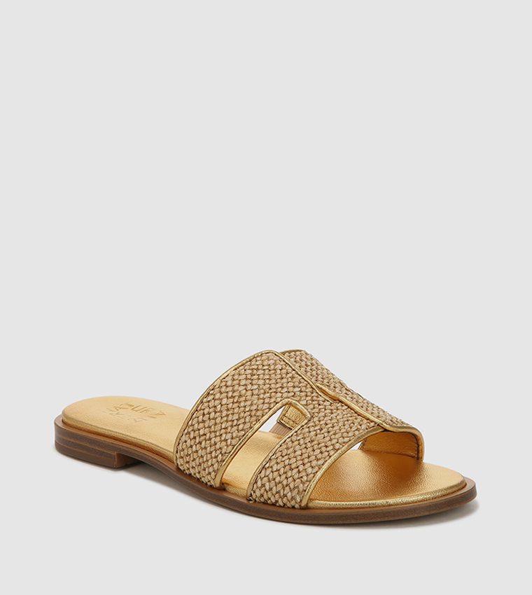 Buy Naturalizer FAME Cut Out Flat Sandals In Gold 6thStreet UAE