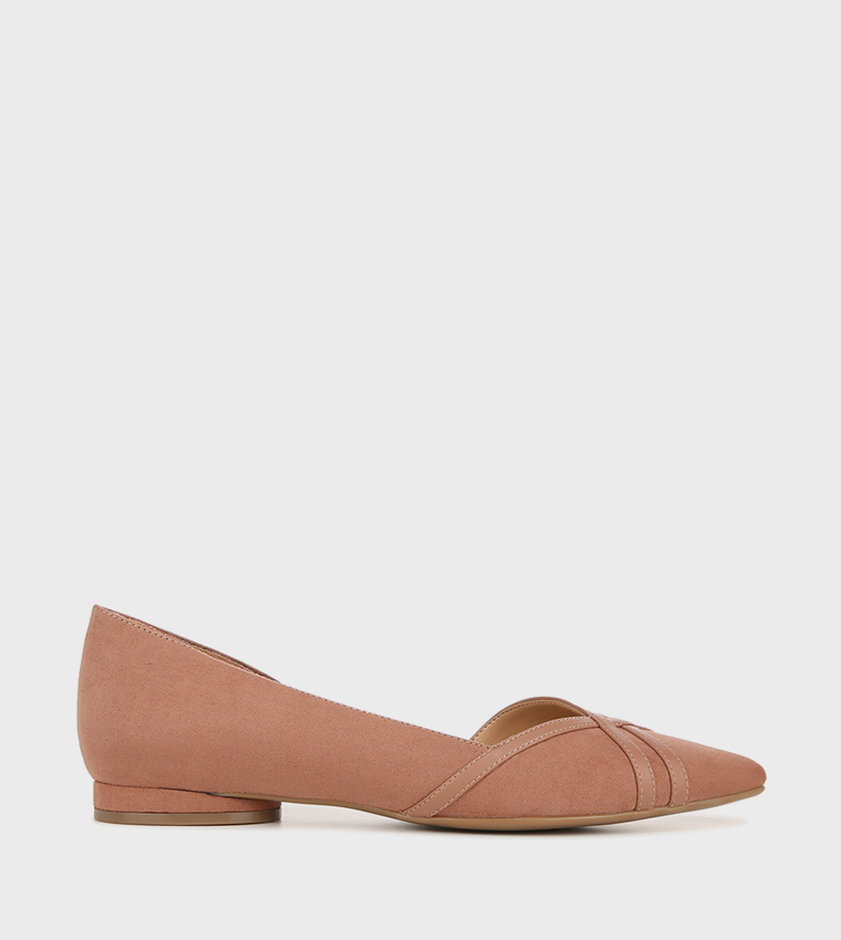 BARLOW Textured Open Shank Ballerinas