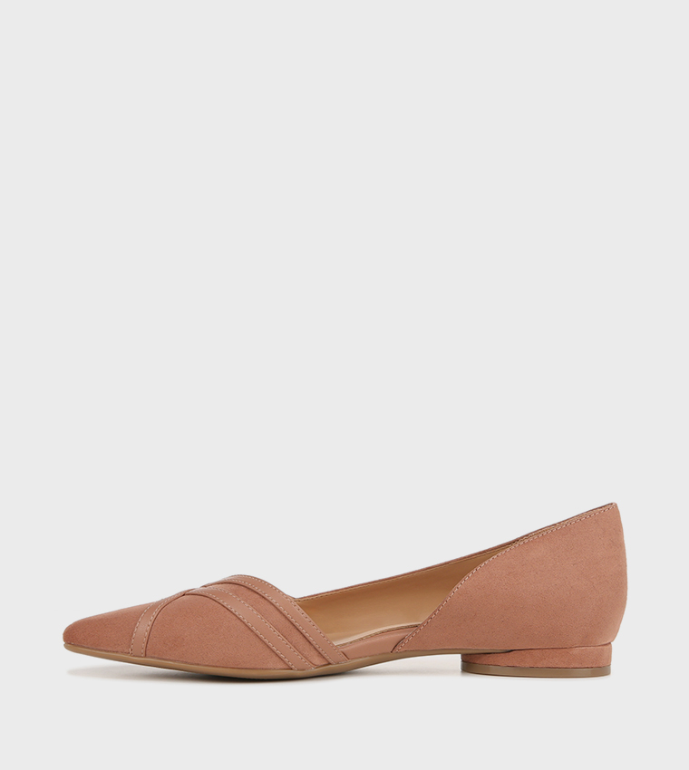 BARLOW Textured Open Shank Ballerinas