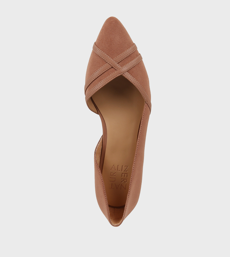 BARLOW Textured Open Shank Ballerinas