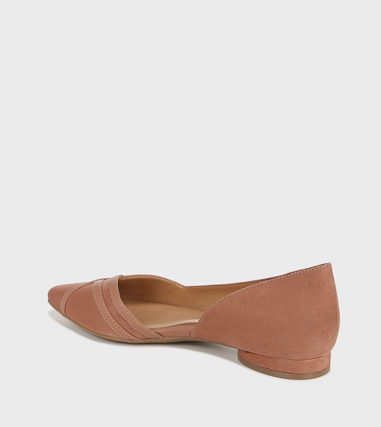 BARLOW Textured Open Shank Ballerinas
