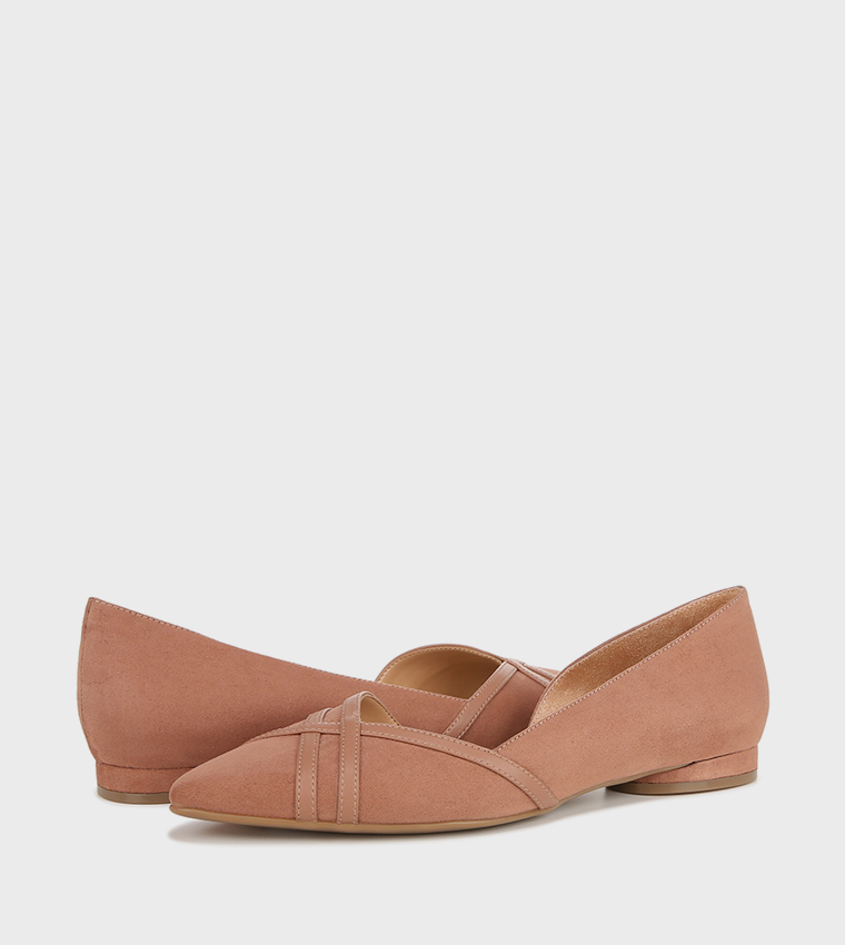 BARLOW Textured Open Shank Ballerinas