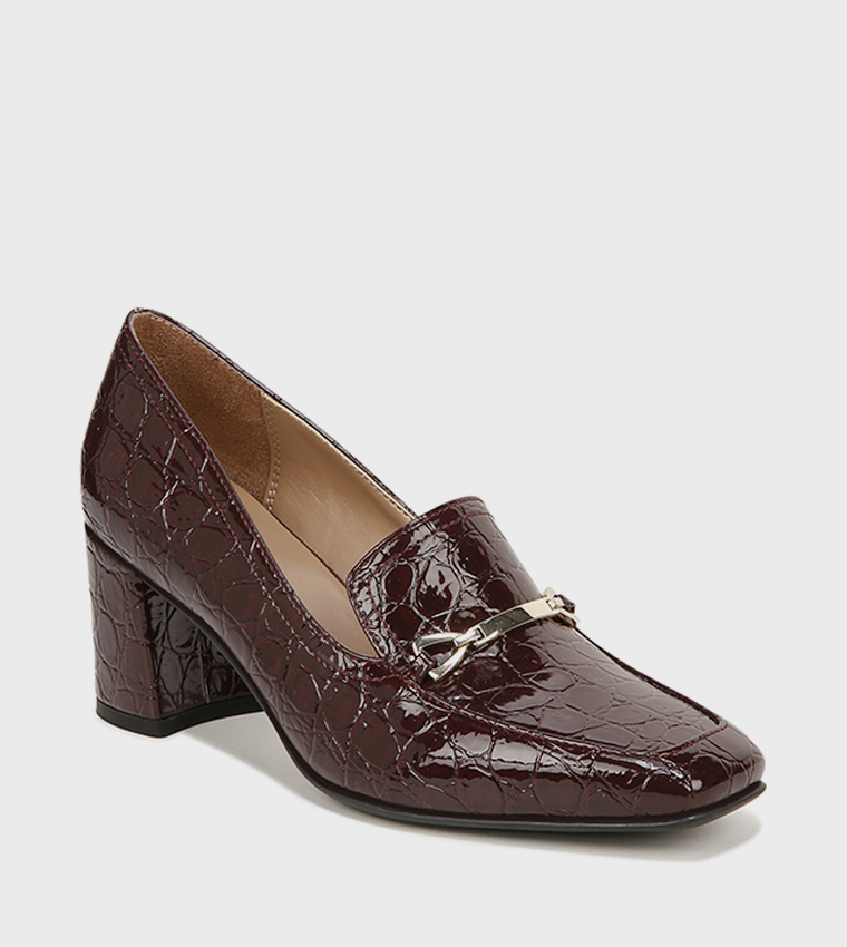 WYNRIE-BIT Textured Block Heel Loafers