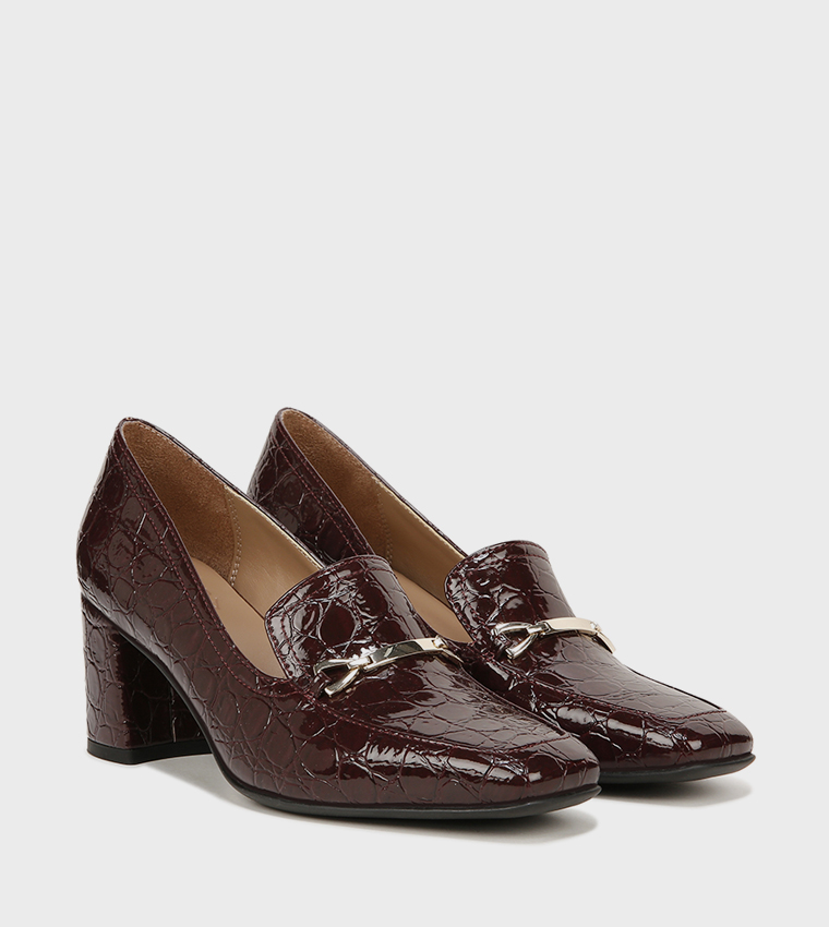 WYNRIE-BIT Textured Block Heel Loafers