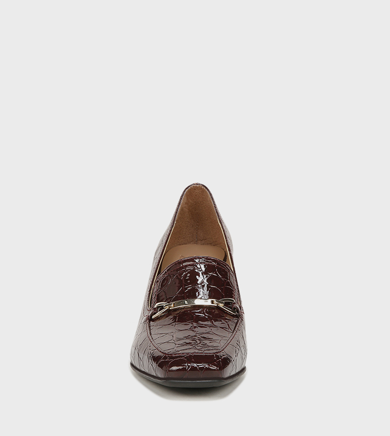 WYNRIE-BIT Textured Block Heel Loafers