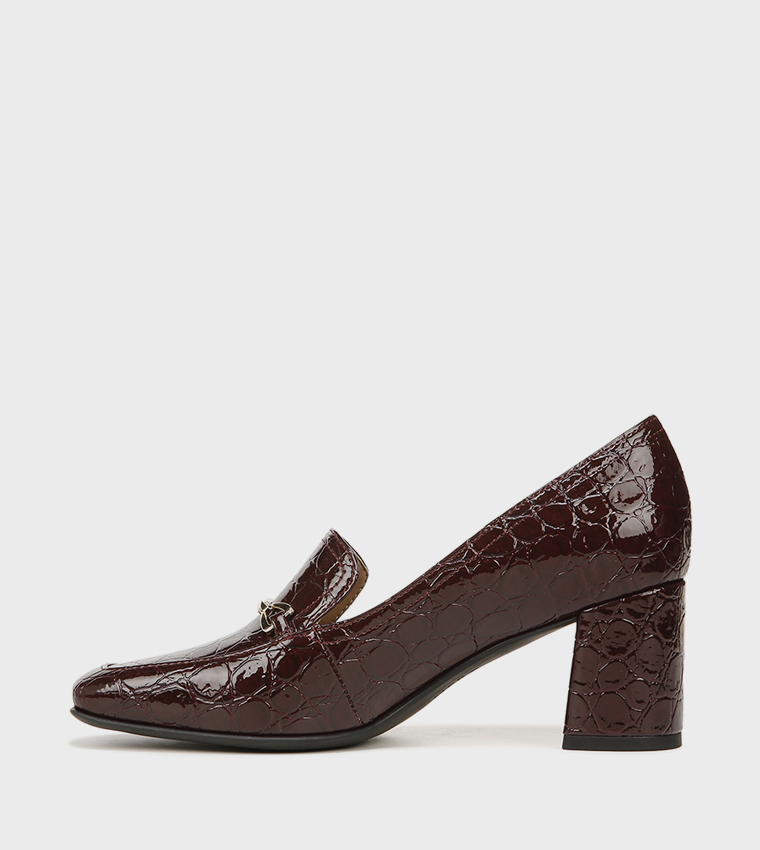 WYNRIE-BIT Textured Block Heel Loafers