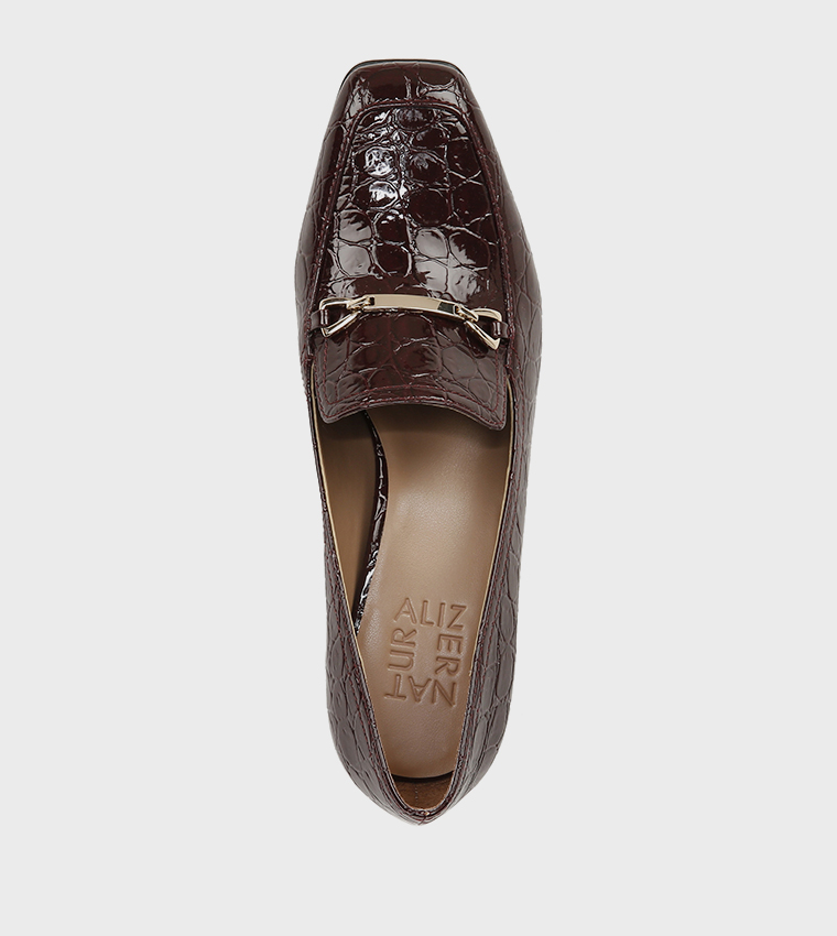 WYNRIE-BIT Textured Block Heel Loafers