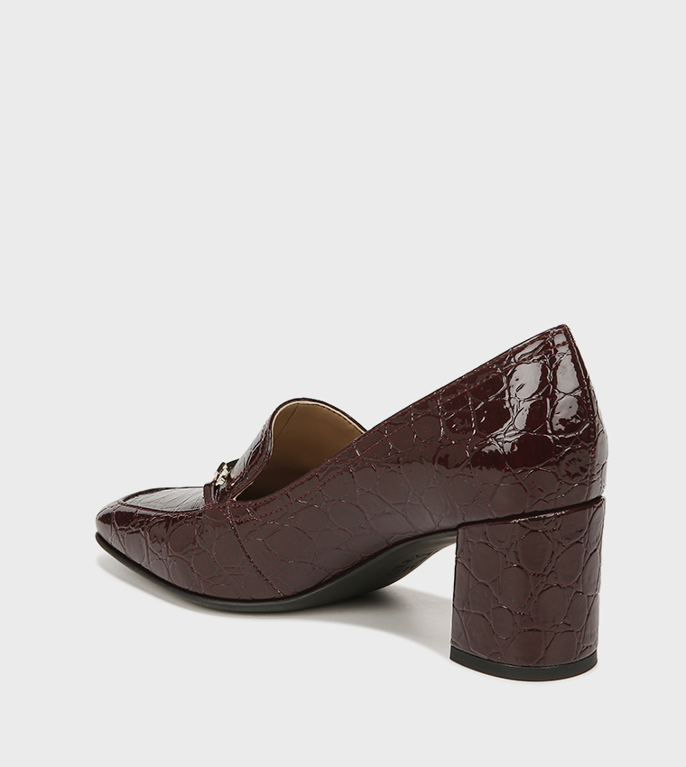 WYNRIE-BIT Textured Block Heel Loafers