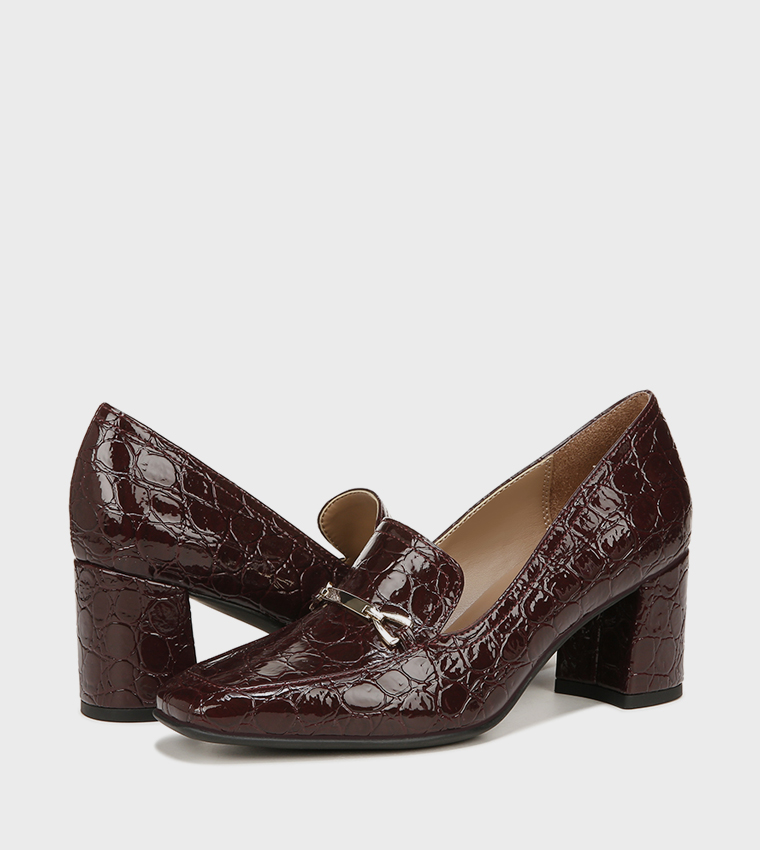 WYNRIE-BIT Textured Block Heel Loafers