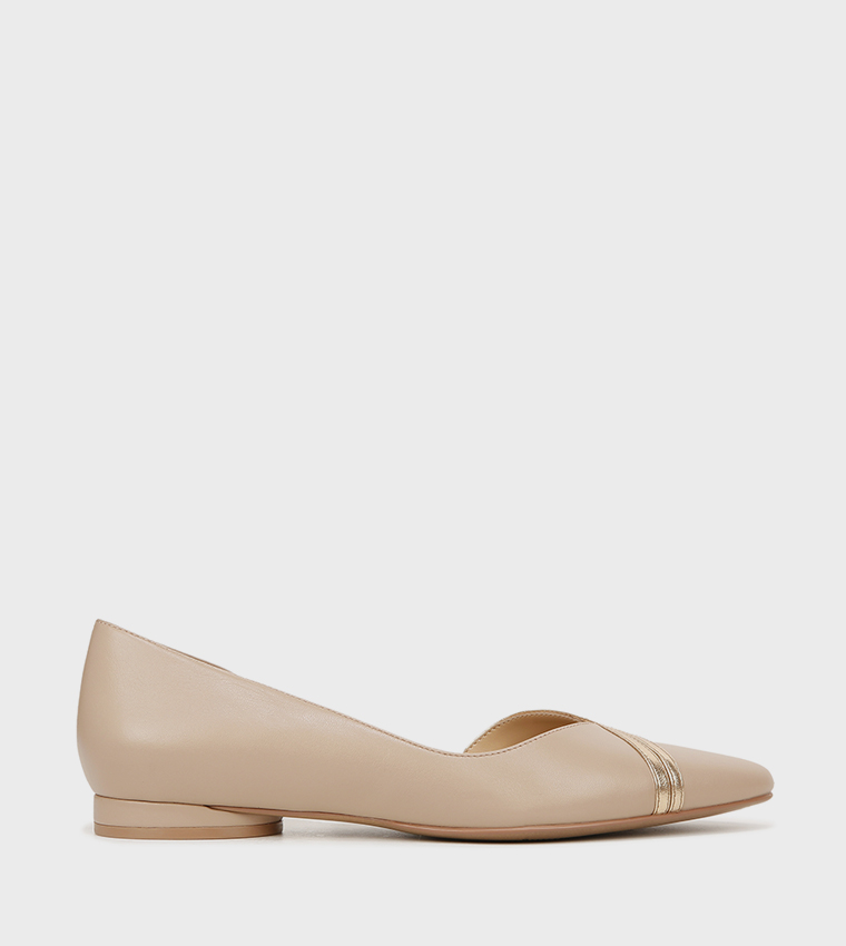 HENRIETTA Textured Open Shank Ballerinas