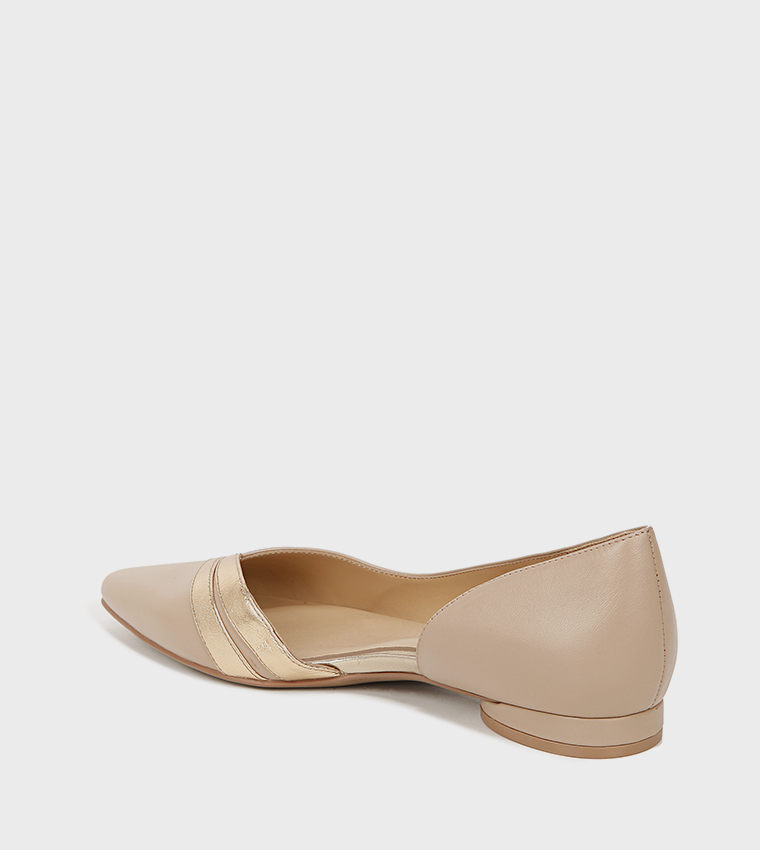 HENRIETTA Textured Open Shank Ballerinas