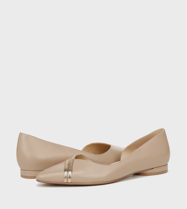 HENRIETTA Textured Open Shank Ballerinas