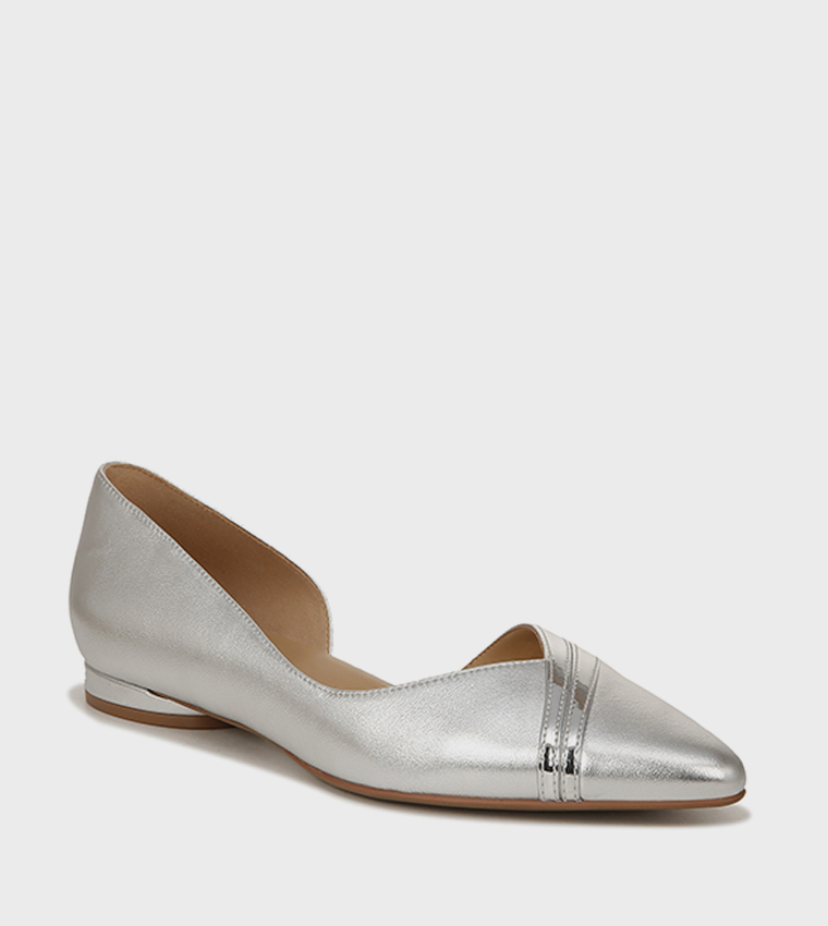 HENRIETTA Textured Open Shank Ballerinas