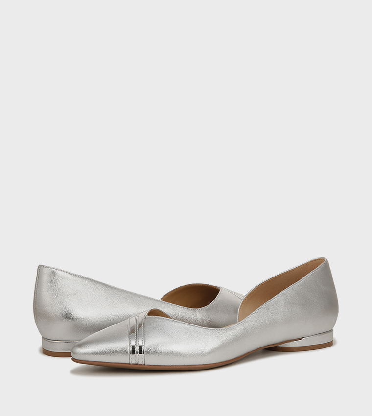 HENRIETTA Textured Open Shank Ballerinas