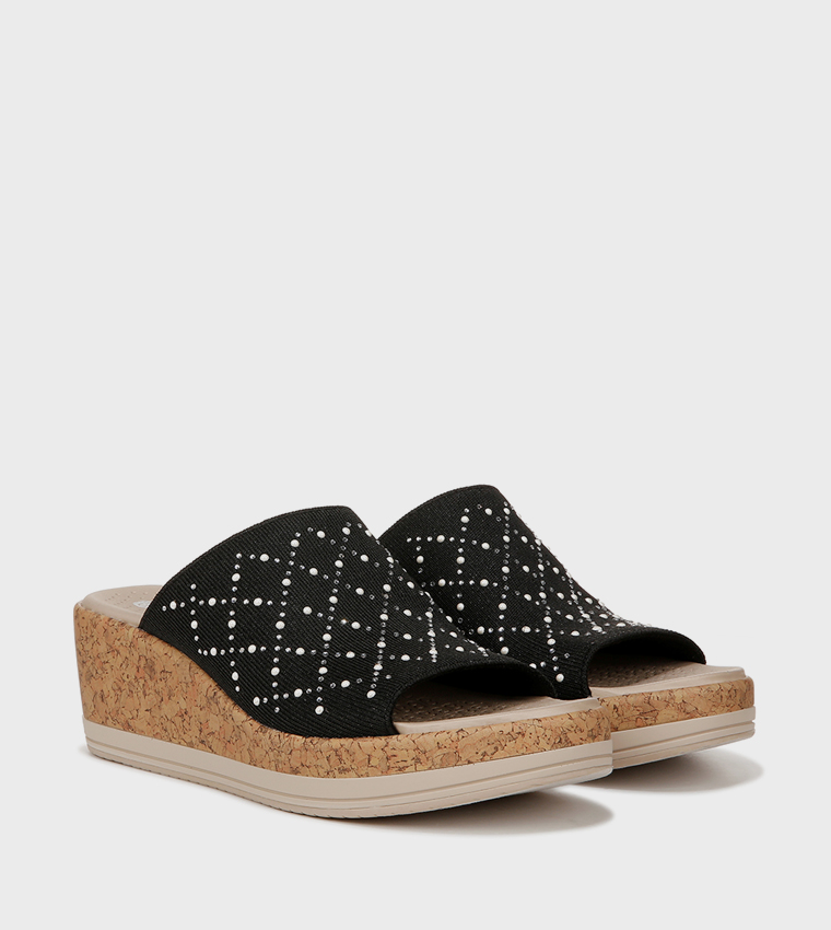 NAROYALL Embellished Open Toe Wedge Sandals