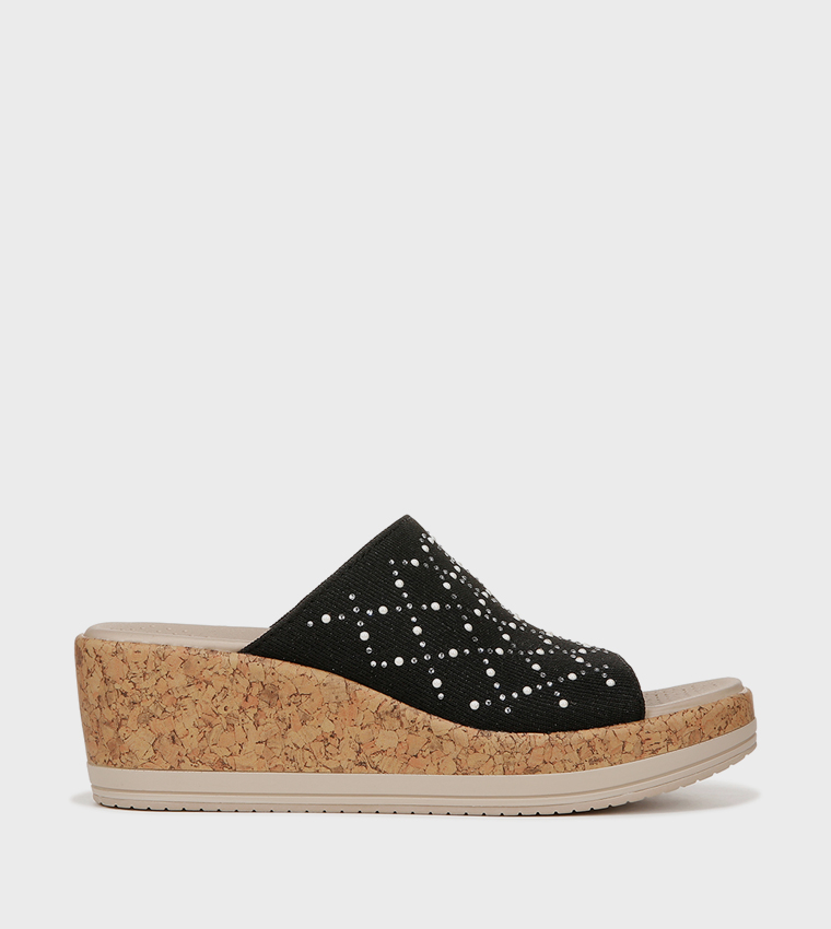 NAROYALL Embellished Open Toe Wedge Sandals