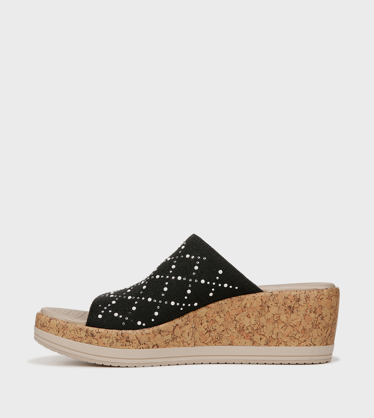 NAROYALL Embellished Open Toe Wedge Sandals