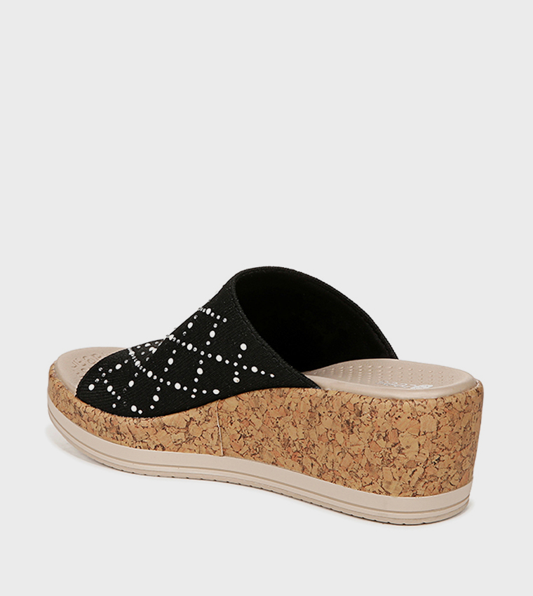 NAROYALL Embellished Open Toe Wedge Sandals