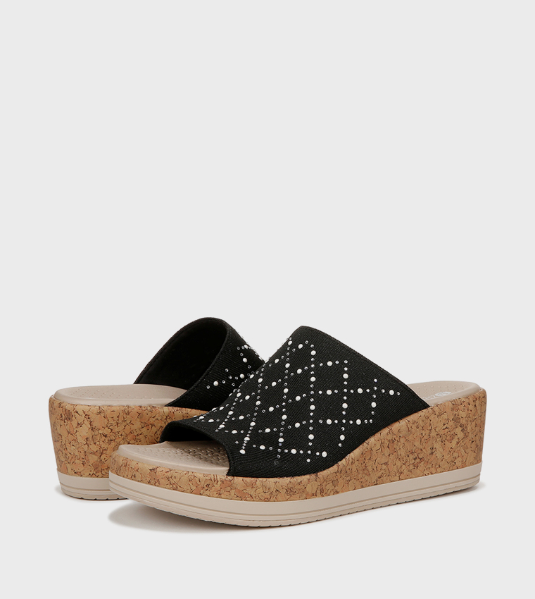 NAROYALL Embellished Open Toe Wedge Sandals