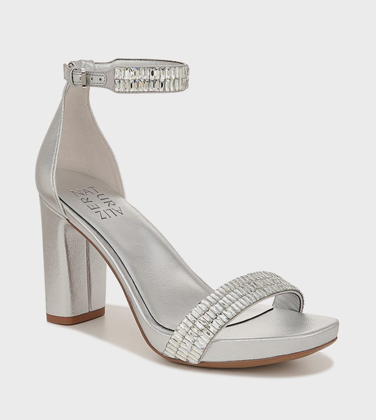 JOY SPARKLE Embellished Block Heel Sandals