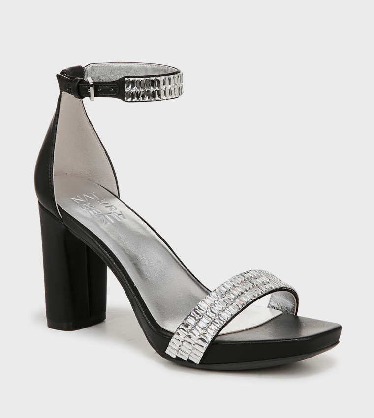 JOY-SPARKLE Embellished Platform Heel Sandals