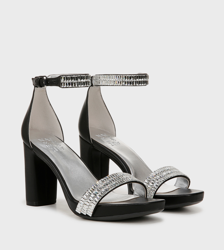 JOY-SPARKLE Embellished Platform Heel Sandals