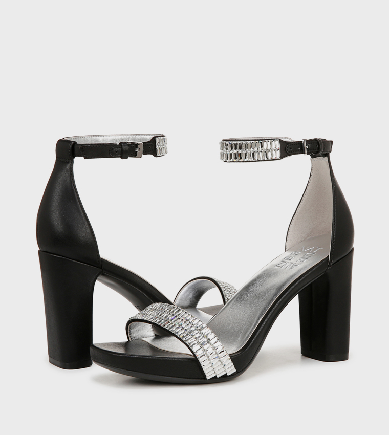 JOY-SPARKLE Embellished Platform Heel Sandals