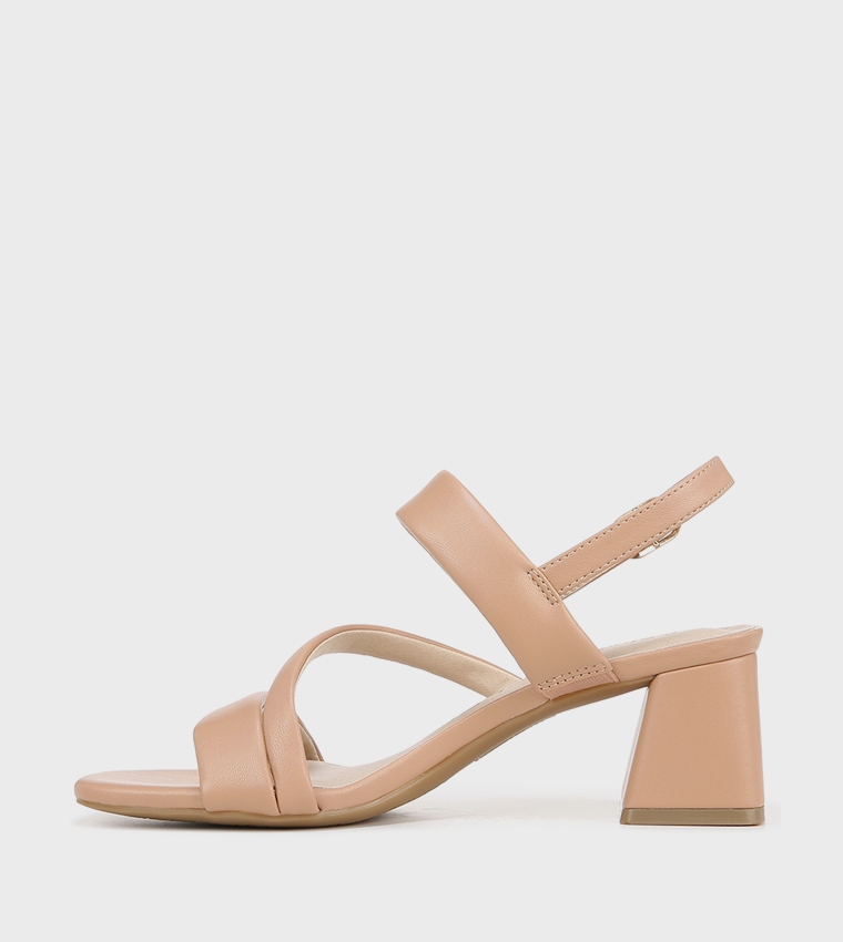 NACELIA Open Toe Ankle Strap Block Heel Sandals