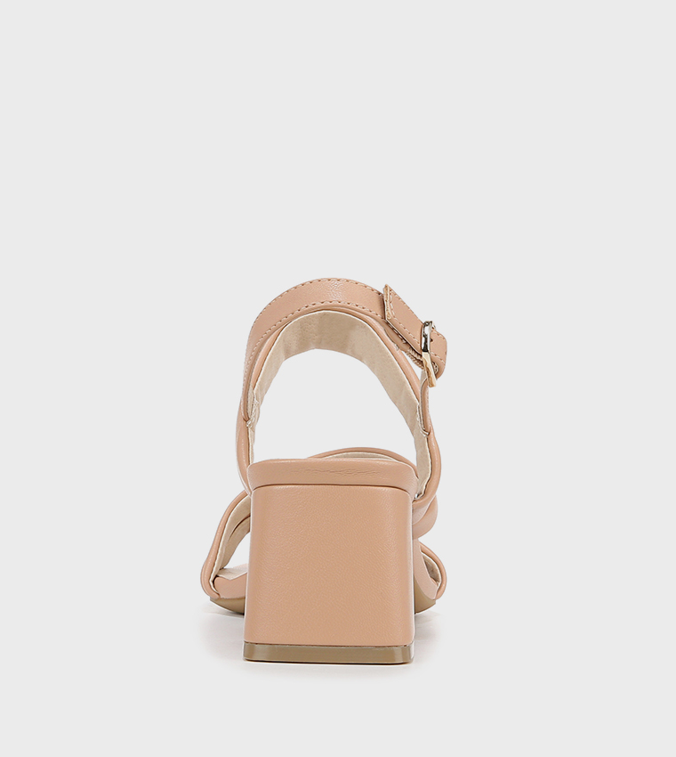 NACELIA Open Toe Ankle Strap Block Heel Sandals