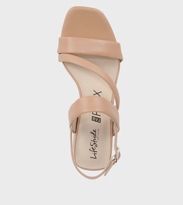 NACELIA Open Toe Ankle Strap Block Heel Sandals